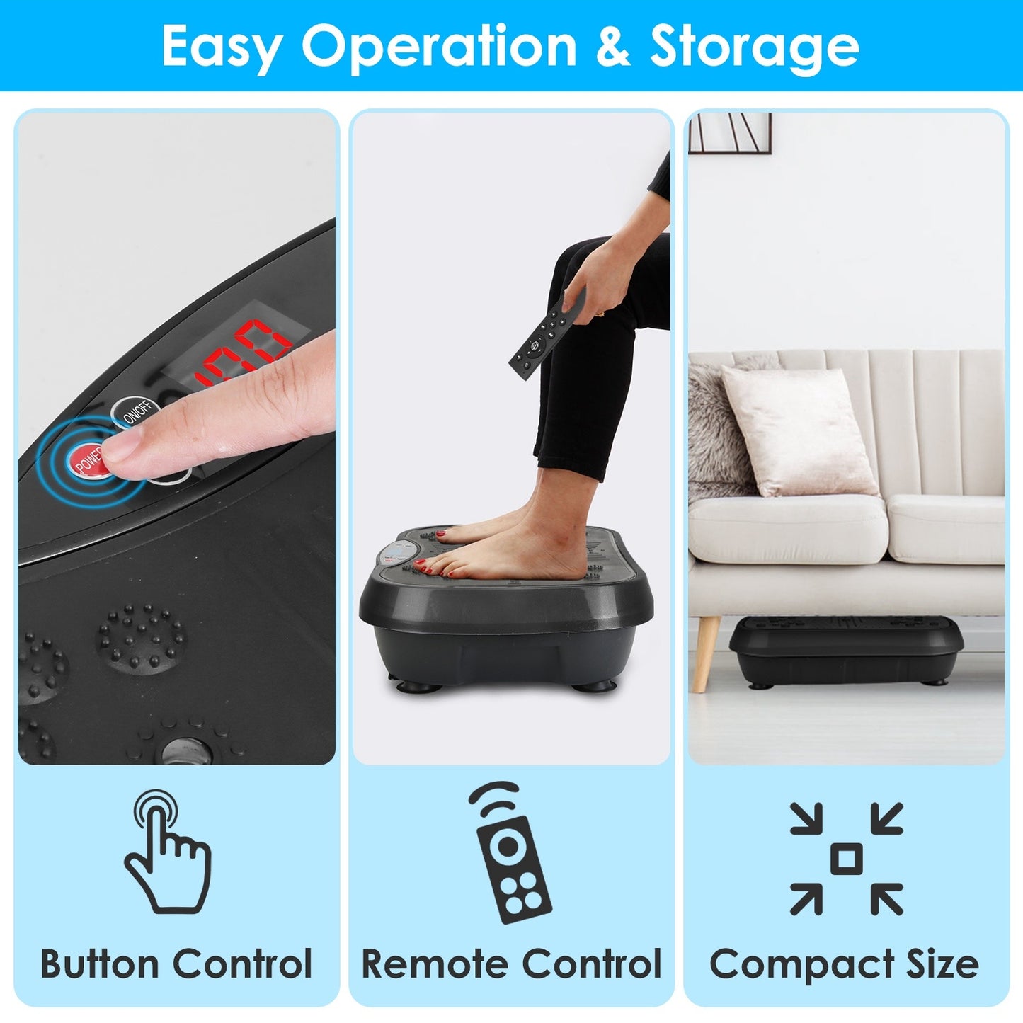 Vibration Plate Exercise Machine – Whole Body Fitness Platform with 120 Speeds, Timer, Resistance Bands & Remote Control (Max 330 lbs)
