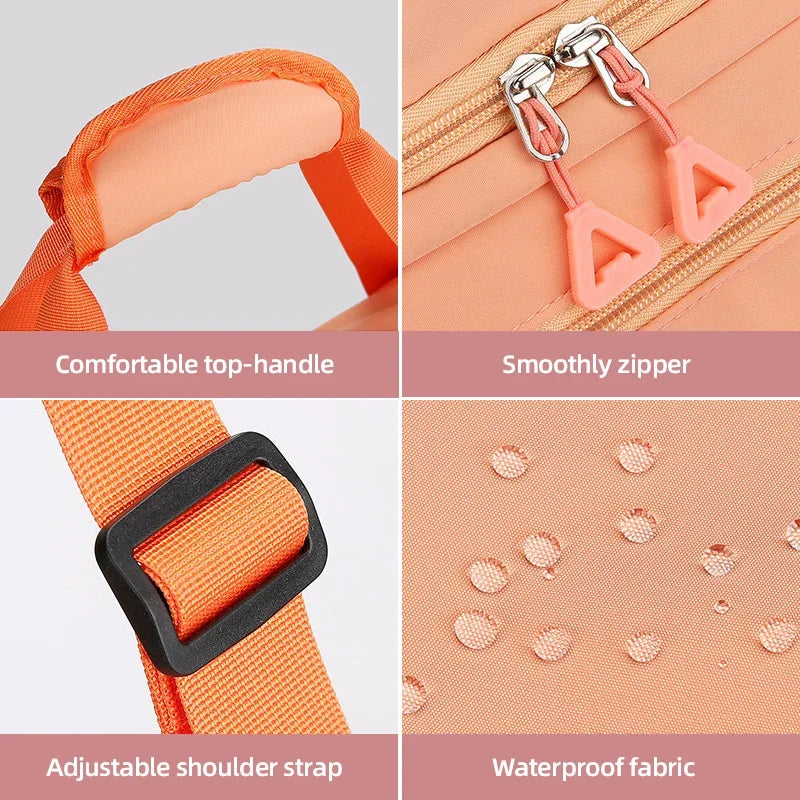 Women’s Waterproof Gym Bag – Sports Duffel with Wet/Dry Compartment, Shoe Pocket & Shoulder Strap for Fitness, Swimming, and Travel