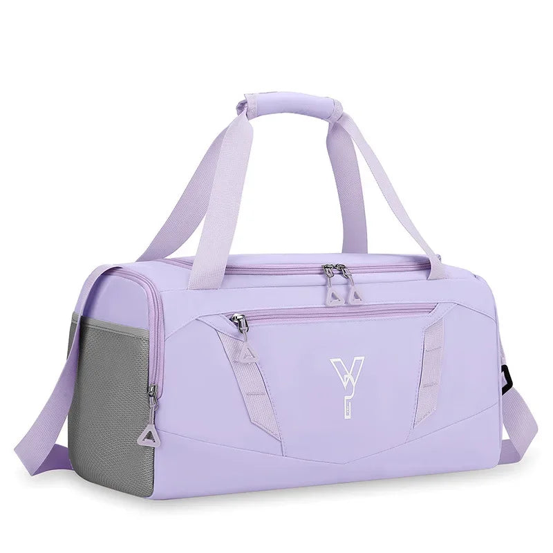 Women’s Waterproof Gym Bag – Sports Duffel with Wet/Dry Compartment, Shoe Pocket & Shoulder Strap for Fitness, Swimming, and Travel