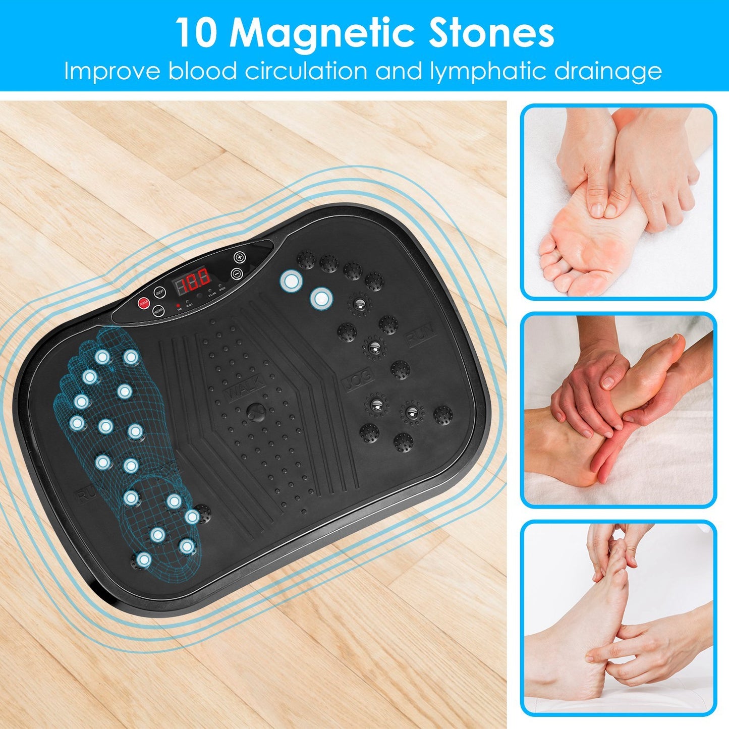 Vibration Plate Exercise Machine – Whole Body Fitness Platform with 120 Speeds, Timer, Resistance Bands & Remote Control (Max 330 lbs)