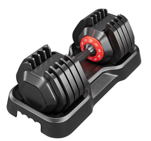 Adjustable Dumbbell Set – 10-in-1 Black Dumbbells, 55 lb, Fast Gear Adjustment for Full-Body Home Workouts
