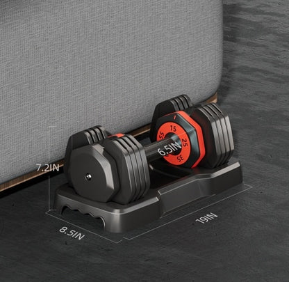 Adjustable Dumbbell Set – 10-in-1 Black Dumbbells, 55 lb, Fast Gear Adjustment for Full-Body Home Workouts