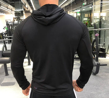 New Winter Autumn Hoodies Sport Shirt Men Hat Zipper Running Jackets Fitness Gym Sports Clothing Sport Top Men'S Sportswear 2022
