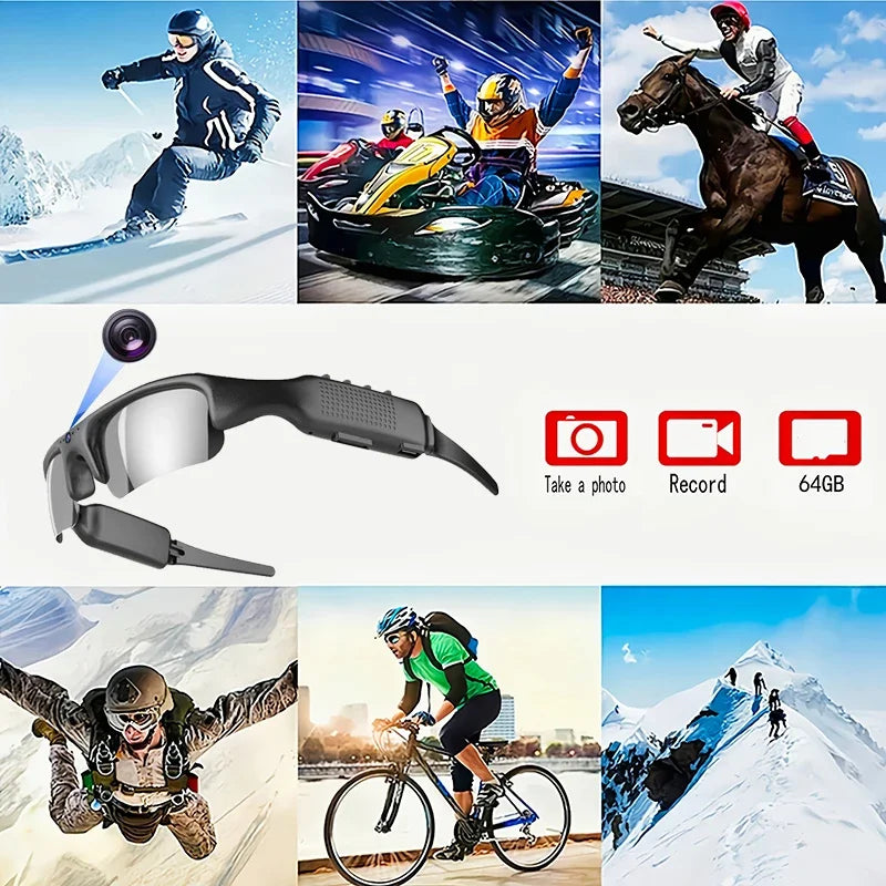 Smart HD 1080P Glasses Camera – Polarized Sports Cam for Outdoor Adventure, Biking & Safety