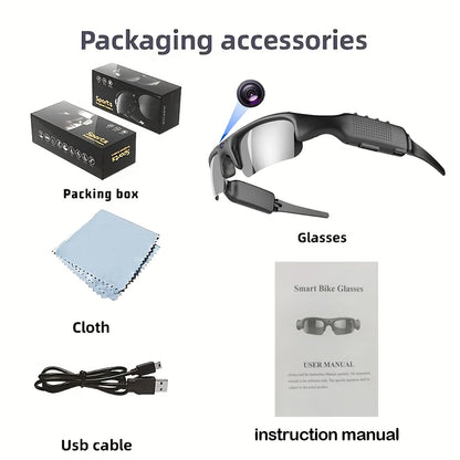 Smart HD 1080P Glasses Camera – Polarized Sports Cam for Outdoor Adventure, Biking & Safety