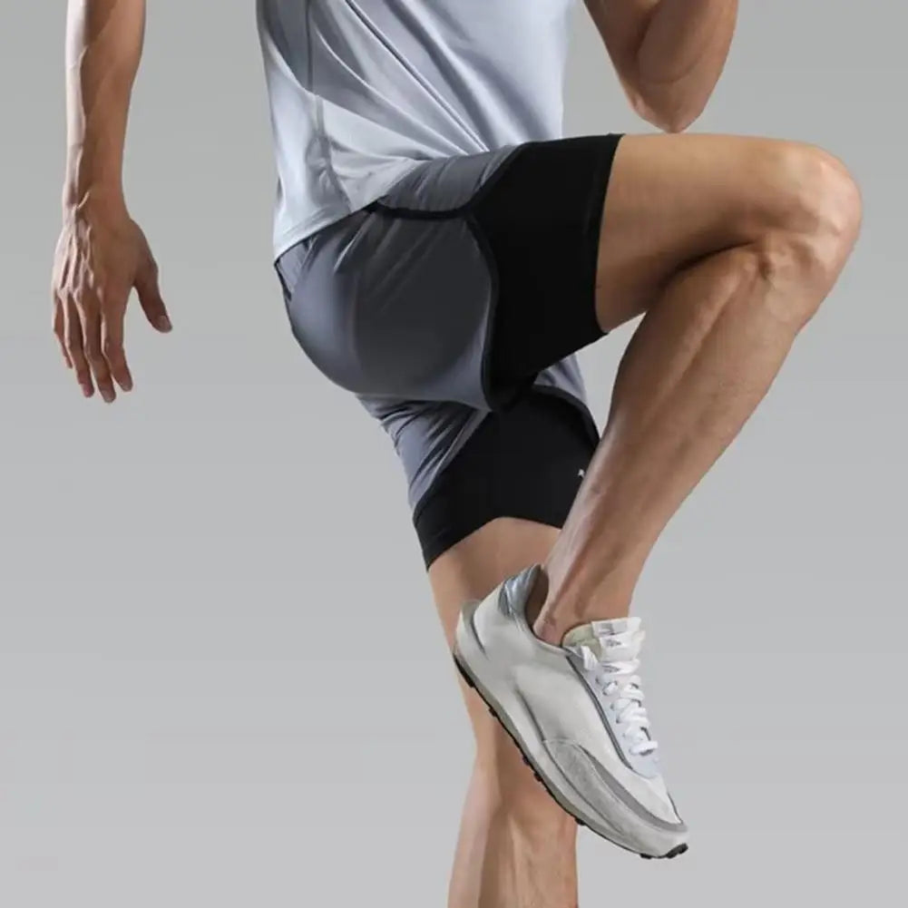 Men’s Double-Layer Fitness Shorts – 2-in-1 Quick-Dry Training & Jogging Pants