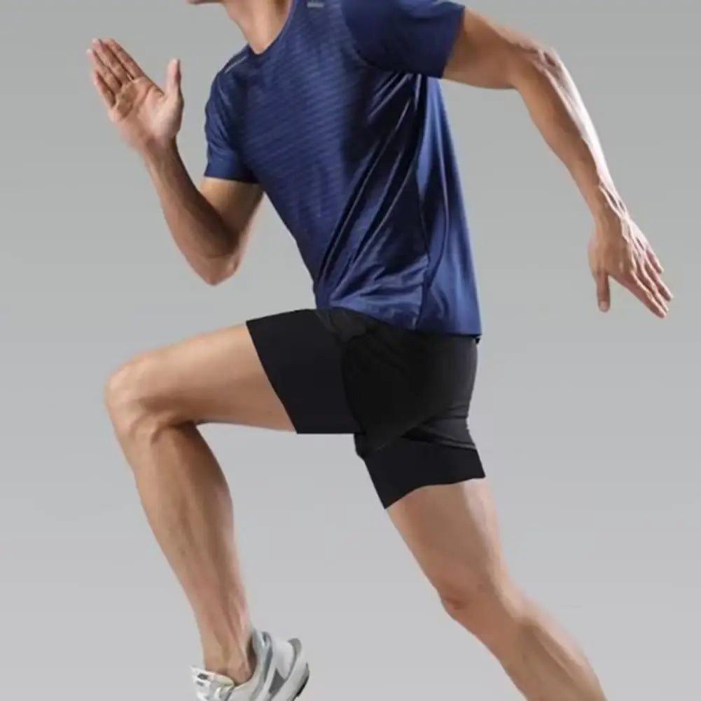 Men’s Double-Layer Fitness Shorts – 2-in-1 Quick-Dry Training & Jogging Pants