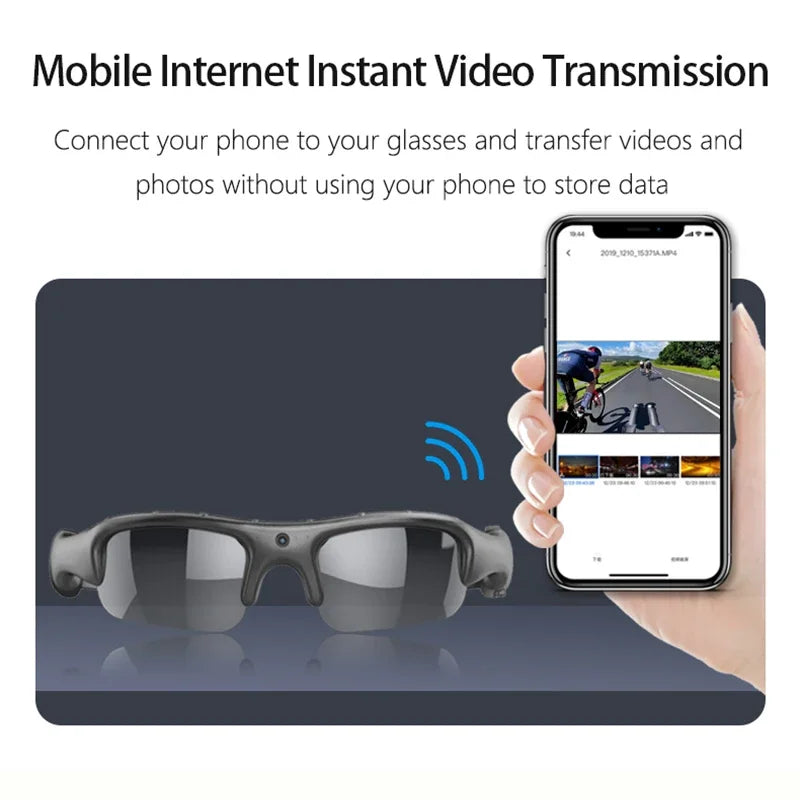 Smart HD 1080P Glasses Camera – Polarized Sports Cam for Outdoor Adventure, Biking & Safety