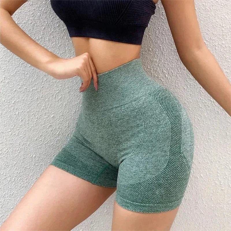 High-Waist Sport Shorts for Women – Seamless Yoga, Fitness & Running Leggings