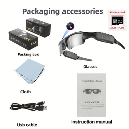 Smart HD 1080P Glasses Camera – Polarized Sports Cam for Outdoor Adventure, Biking & Safety