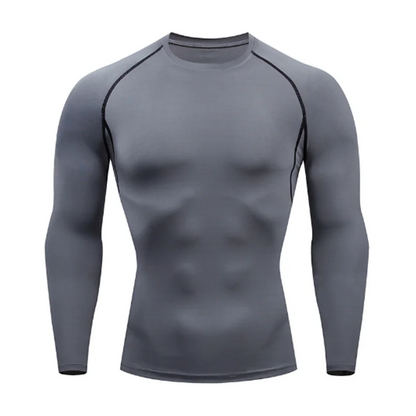 Men’s Long Sleeve Compression Top – Sports Base Layer for Basketball, Gym, Jogging & Fitness