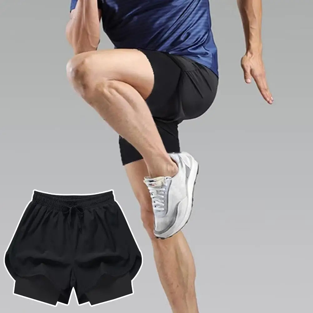 Men’s Double-Layer Fitness Shorts – 2-in-1 Quick-Dry Training & Jogging Pants