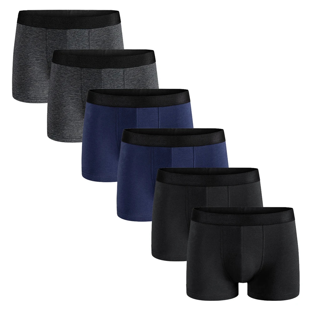 Men’s 6-Piece Cotton Boxer & Underwear Set – Premium Shorts for Home