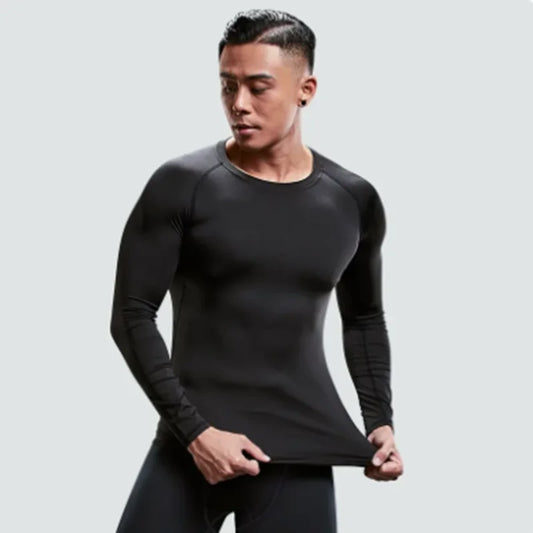 Men’s Long Sleeve Compression Top – Sports Base Layer for Basketball, Gym, Jogging & Fitness