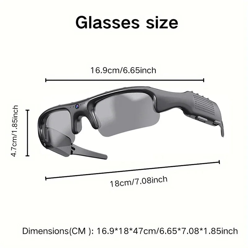 Smart HD 1080P Glasses Camera – Polarized Sports Cam for Outdoor Adventure, Biking & Safety