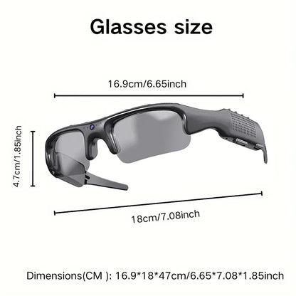 Smart HD 1080P Glasses Camera – Polarized Sports Cam for Outdoor Adventure, Biking & Safety