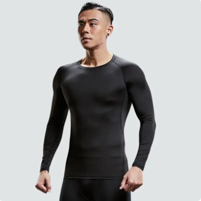 Men’s Long Sleeve Compression Top – Sports Base Layer for Basketball, Gym, Jogging & Fitness