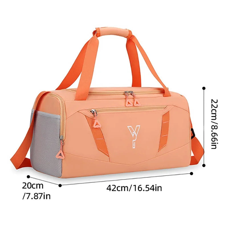 Women’s Waterproof Gym Bag – Sports Duffel with Wet/Dry Compartment, Shoe Pocket & Shoulder Strap for Fitness, Swimming, and Travel