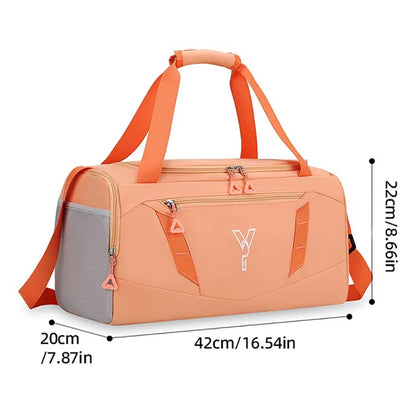 Women’s Waterproof Gym Bag – Sports Duffel with Wet/Dry Compartment, Shoe Pocket & Shoulder Strap for Fitness, Swimming, and Travel