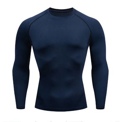 Men’s Long Sleeve Compression Top – Sports Base Layer for Basketball, Gym, Jogging & Fitness