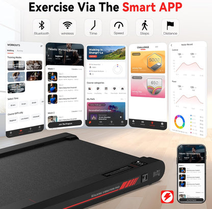 3-in-1 Under Desk Walking Treadmill – Portable Walking Pad with APP & Remote for Home and Office