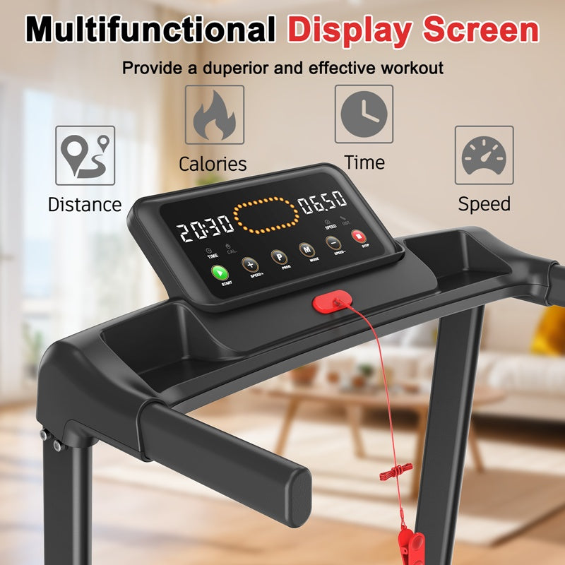 Portable Walking Treadmill – Compact Home & Office Running Machine with LED Display, 265 lb Capacity