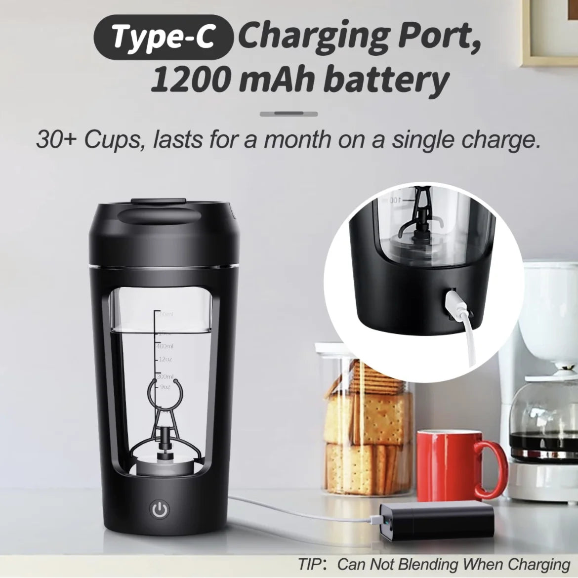 Portable Electric Protein Shaker Bottle 650ml – USB Rechargeable, Fully Automatic, BPA-Free, Smooth Mix