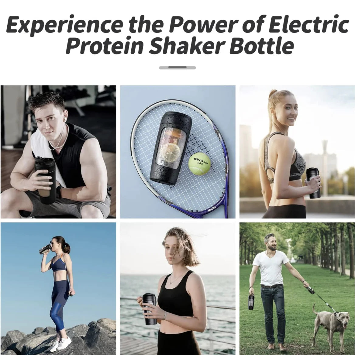 Portable Electric Protein Shaker Bottle 650ml – USB Rechargeable, Fully Automatic, BPA-Free, Smooth Mix