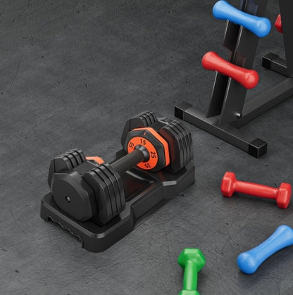 Adjustable Dumbbell Set – 10-in-1 Black Dumbbells, 55 lb, Fast Gear Adjustment for Full-Body Home Workouts